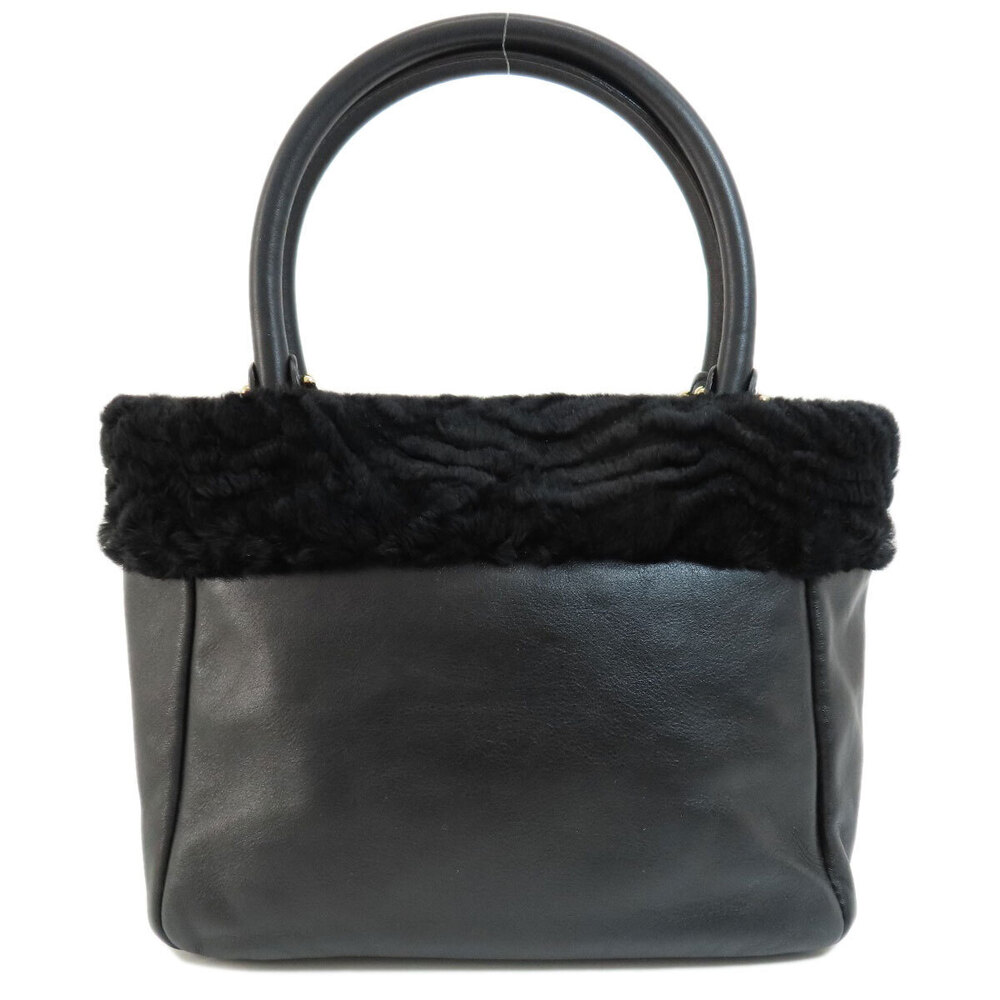 Salvatore Ferragamo Vara Leather Handbag Rion Black